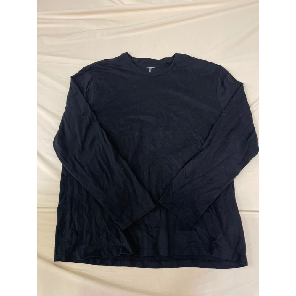 Amazon Essentials Mens Long Sleeve Crewneck T-Shirt Black Regular Fit XL